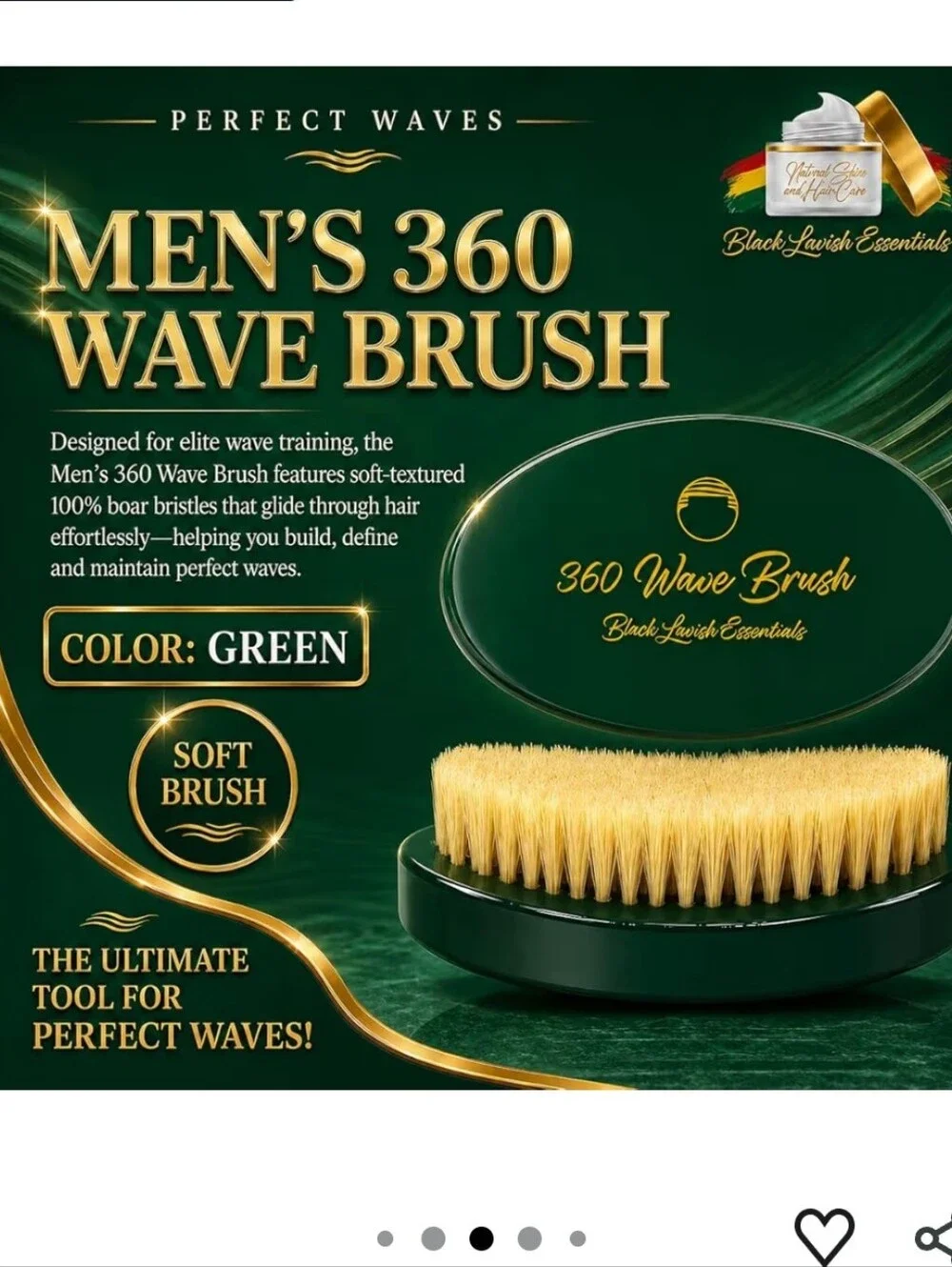 360 Wave Brush Soft Boar Bristles